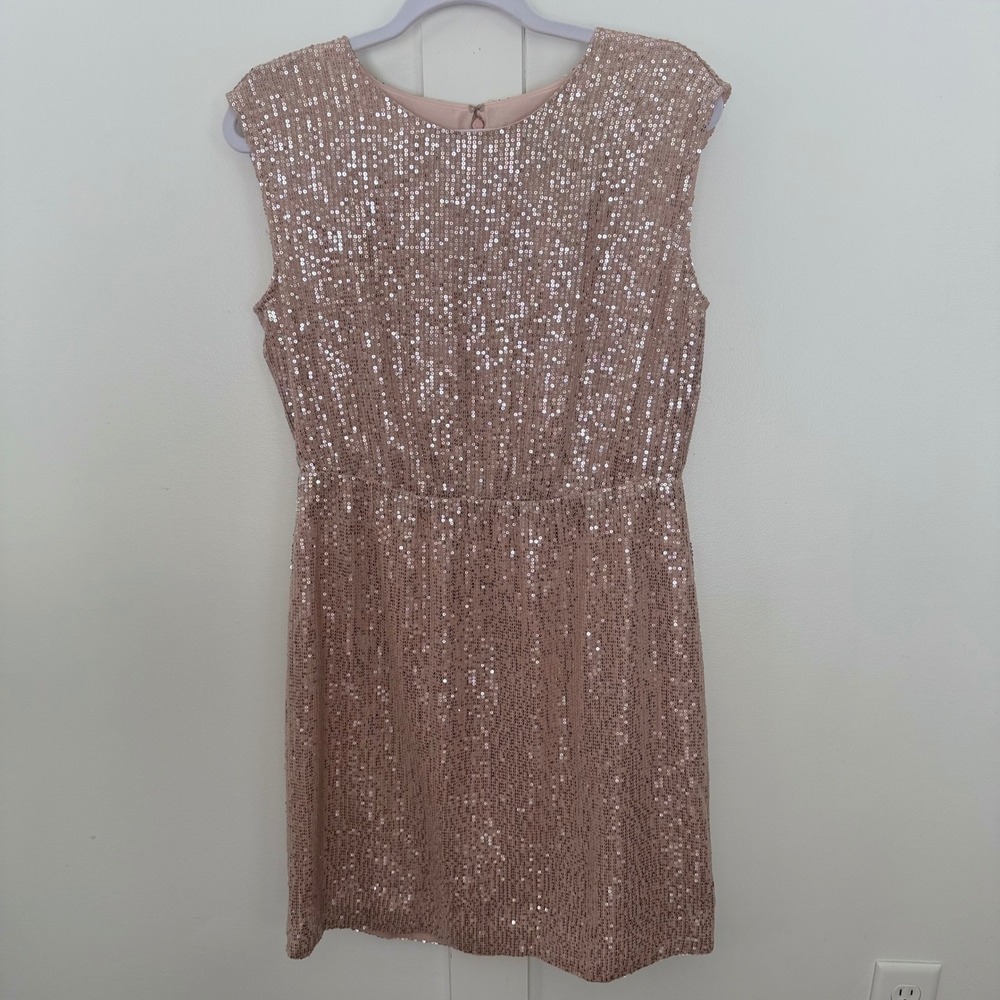 J. Crew Womens Dress Sleeveless Cocktail Party Pink Rose Gold Sequins 6 NEW NWT
